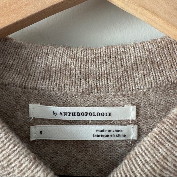 Anthropologie Serena button v-neck sweater ribbed edge long sleeve soft knit S - Picture 7 of 8